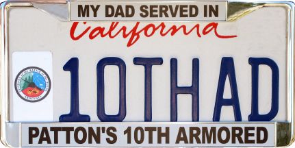 10th Armored Division license plate